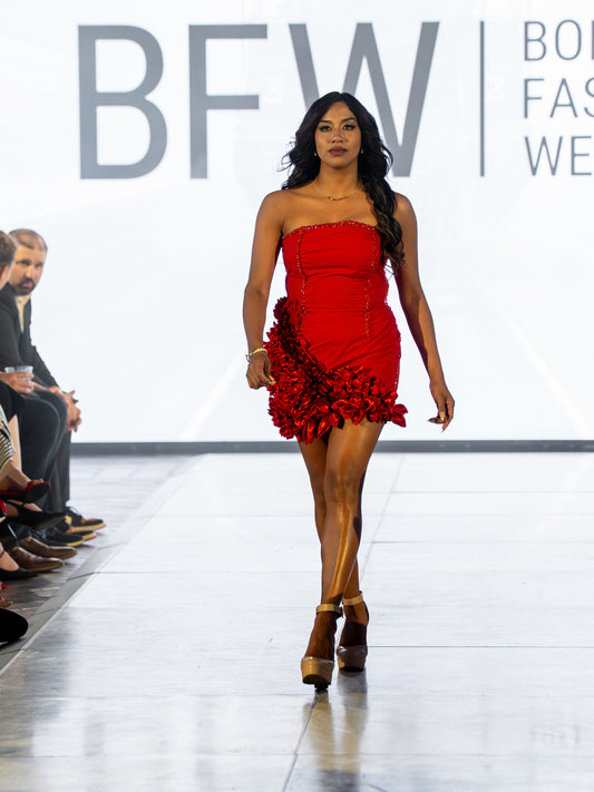 Off Shoulder Mini Flower Dress