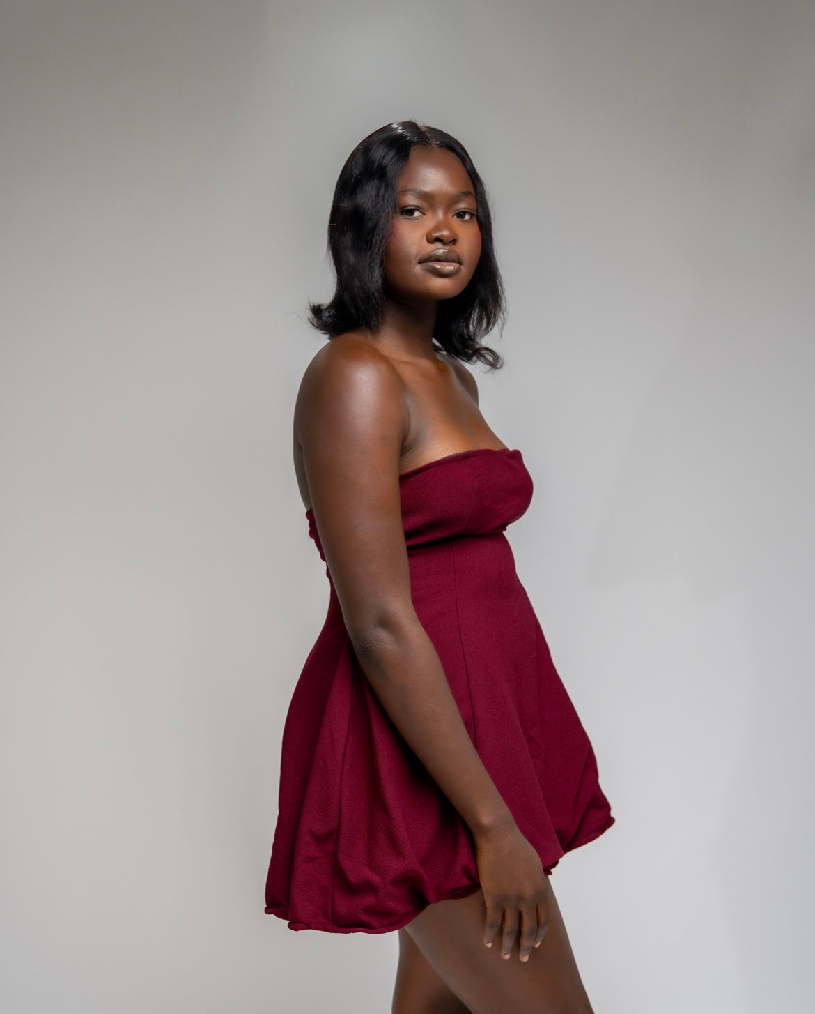 Wine toned wonder mini dress